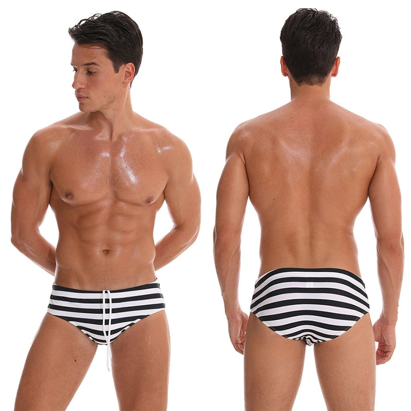 Padded Swim Brief - Referee Stripe - BIG BUOY CLUB