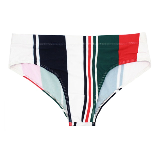 Padded Swim Brief - Vertical Stripe - BIG BUOY CLUB