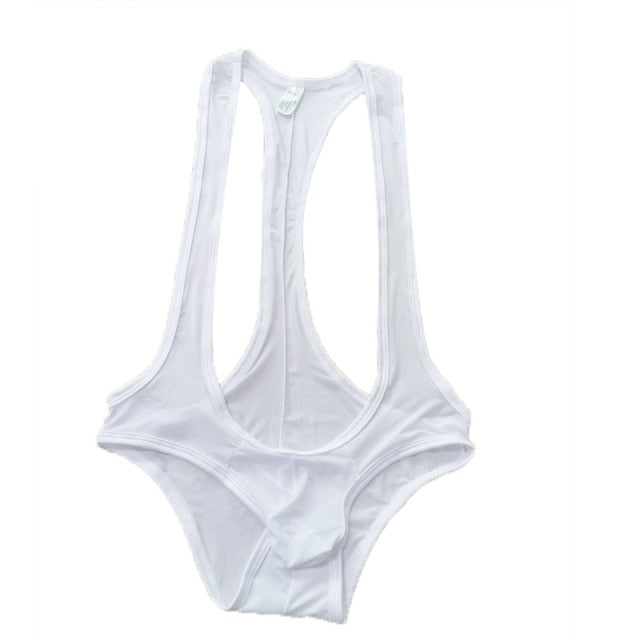 Contrast Suspender Singlet - White/White - BIG BUOY CLUB