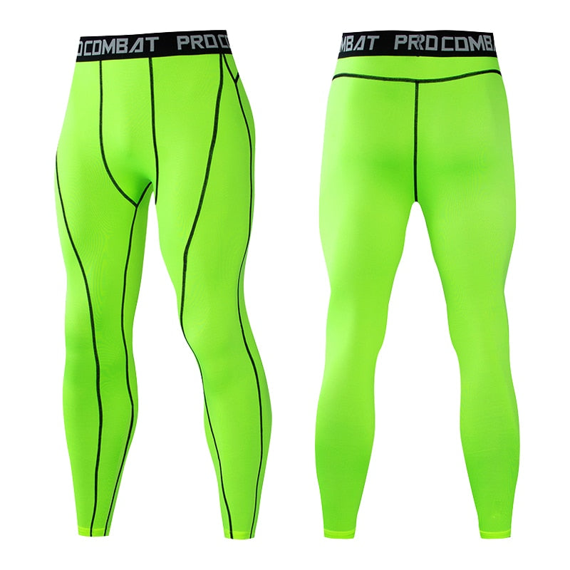 Outlined Compression Pant - Green - BIG BUOY CLUB